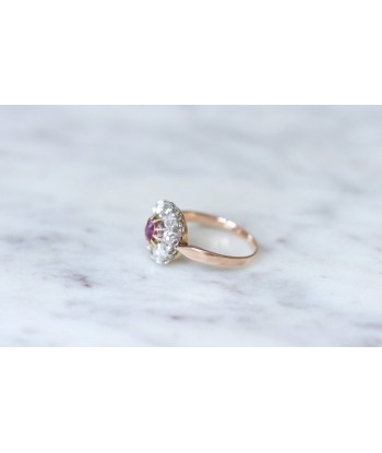 Bague marguerite saphir rose entourage diamants la chaussure