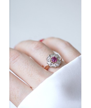 Bague marguerite saphir rose entourage diamants la chaussure