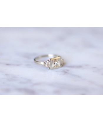 Bague de fiançailles Art Deco or blanc et diamant Venez découvrir notre 