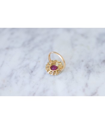 Bague marguerite, rubis Birman non chauffé 1.60 Cts, diamants offre 