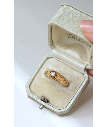 Bague ancienne jonc fleur diamant acheter