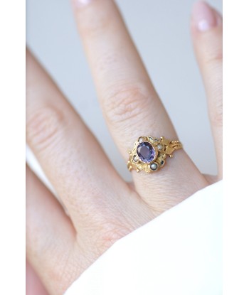 Bague ancienne Saphir Mauve 0.90 Ct Voir les baskets