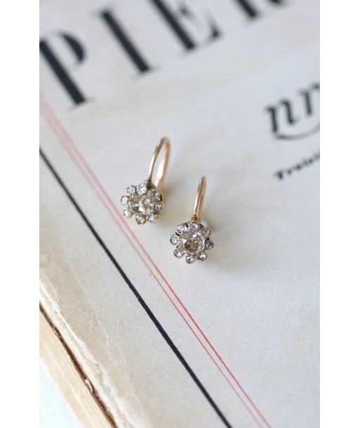 Boucles d'oreilles anciennes diamants 1,00 Ct Venez acheter