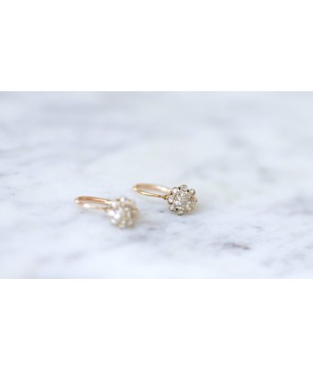 Boucles d'oreilles anciennes diamants 1,00 Ct Venez acheter