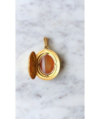 Médaillon camée agate et perles sur or jaune 50-70% off 