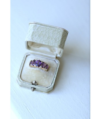 Bague jarretière améthystes et diamants basket pas cher