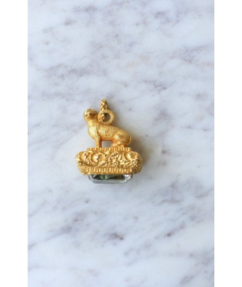 Pendentif, sceau Ancien, lion en or et aigue marine Comment ça marche