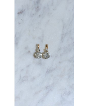 Boucles d'oreilles dormeuses diamants coussin 1.20 Cts livraison et retour toujours gratuits